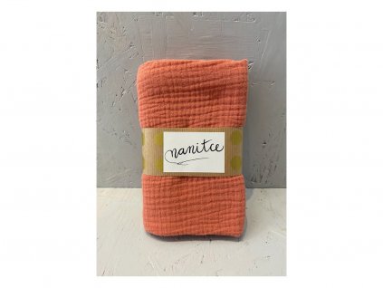 Nanitce Mušelínový šátek zastřeně lososový