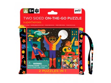 Petitcollage oboustranné puzzle 2v1 Superhrdinové 49 dílků