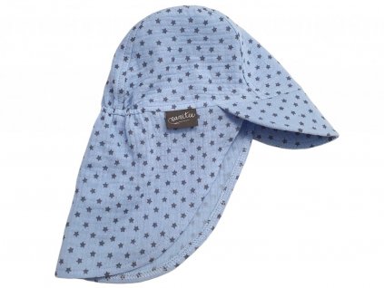 Nanitce letní klobouček s kšiltem modrý s hvězdičkami