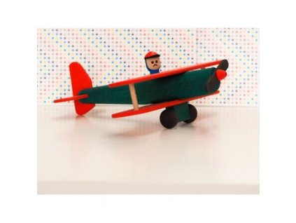 Letadlo dvouplošník zelenočervený