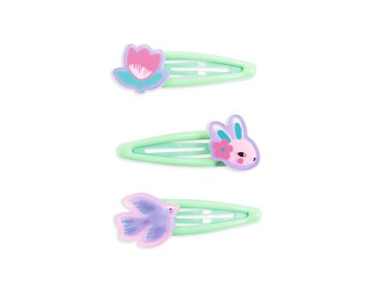 DJECO Plume – dětské sponky do vlasů Eglantine (sada 3 ks)