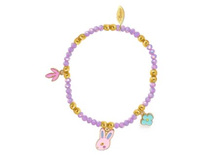 DJECO Plume – dětský náramek Rose s korálky a přívěsky