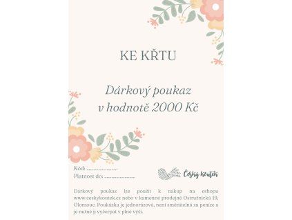 Dárkový poukaz Ke křtu v hodnotě 2000 Kč pro děti