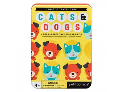 Petitcollage cestovní magnetická hra piškvorky Cats and dogs