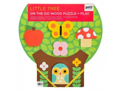 Petitcollage dřevěné vkládací puzzle strom