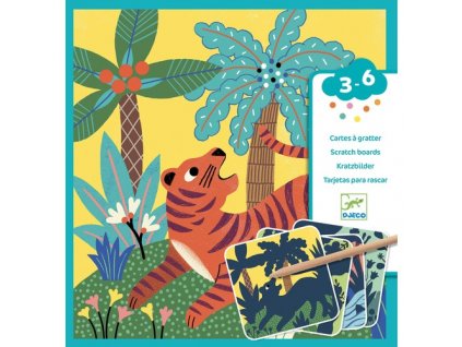 Djeco vyškrabávací obrázky Velká zvířata