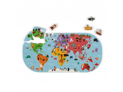 Janod puzzle do vody Mapa světa