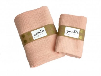 Nanitce Mušelínový šátek velký světle lososový