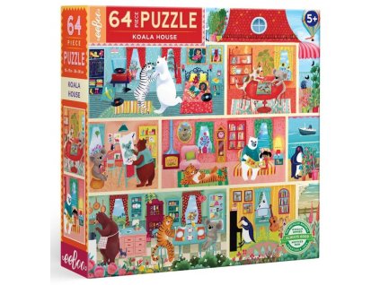 eeBoo Puzzle Koala na návštěvě 64 dílků