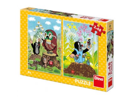 Dino puzzle Krtek na mýtině 2x48 dílků
