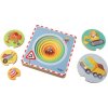 Haba dřevěné puzzle vícevrstvé Stavební stroje