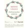 Dárková poukázka Krásné Vánoce 2000 Kč