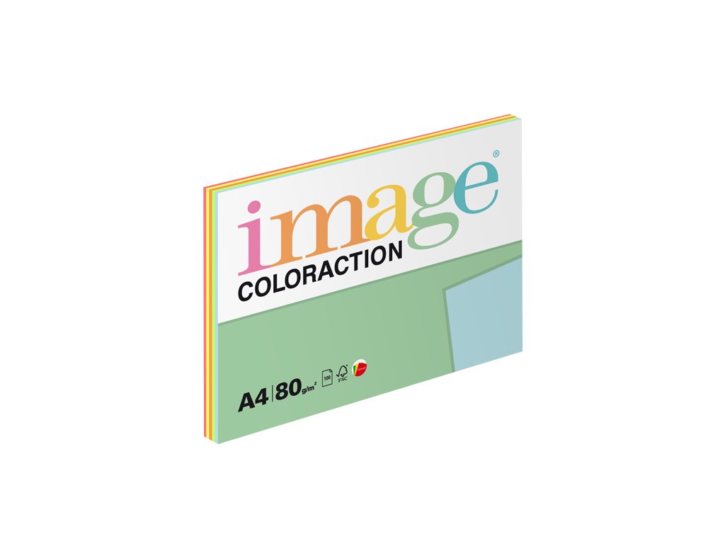 8136 papir barevny image coloraction a4 80 g mix reflexni barvy 5 x 20 listu