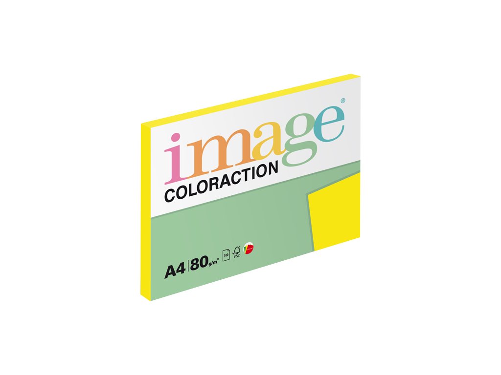 Papír barevný IMAGE COLORACTION A4 80 g - sytá žlutá / 100 listů