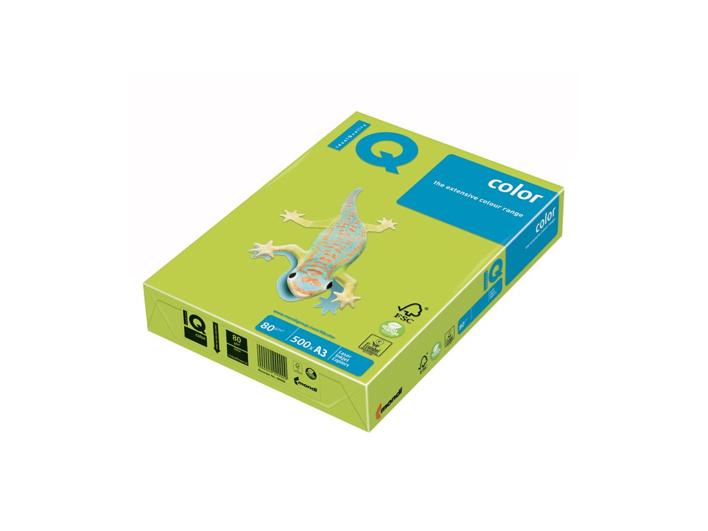 8166 papir barevny iq color a3 80g neogn reflexni zelena 500 listu