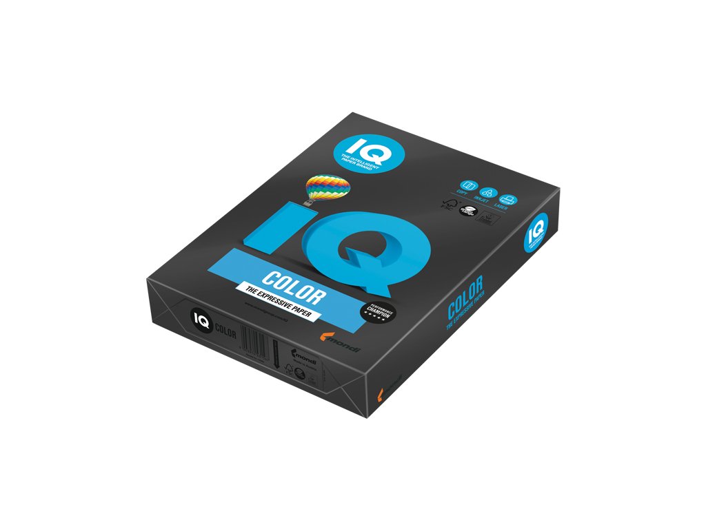 8223 papir barevny iq color a4 80g intezivni cerna 500 listu