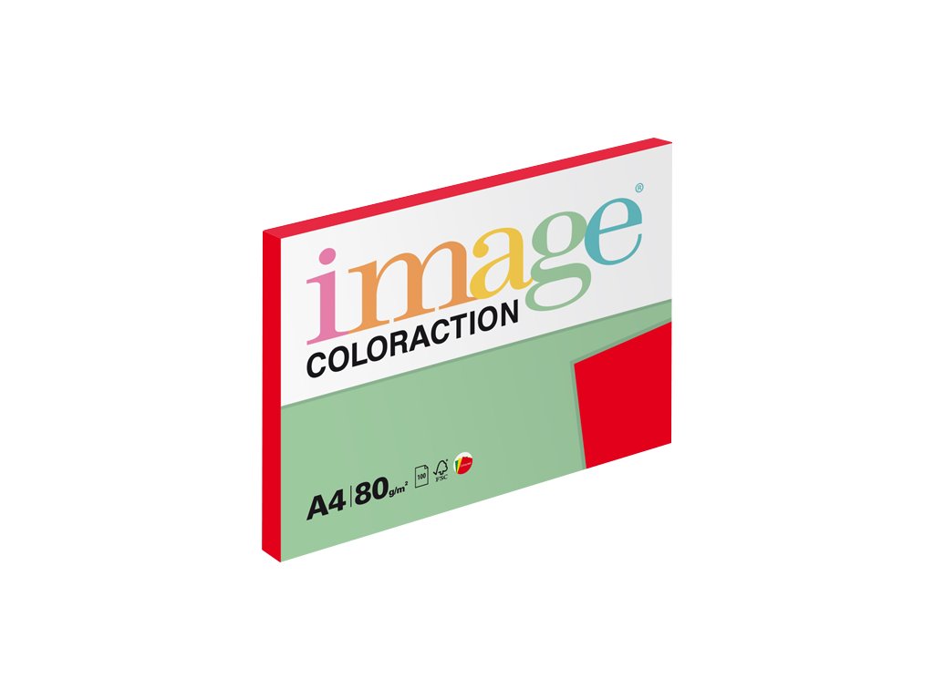 Papír barevný IMAGE COLORACTION A4 80 g - sytá červená / 100 listů