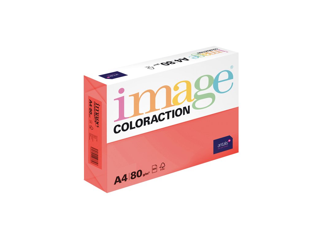 Papír barevný IMAGE COLORACTION A4 80g - jahodově červená / 500 listů