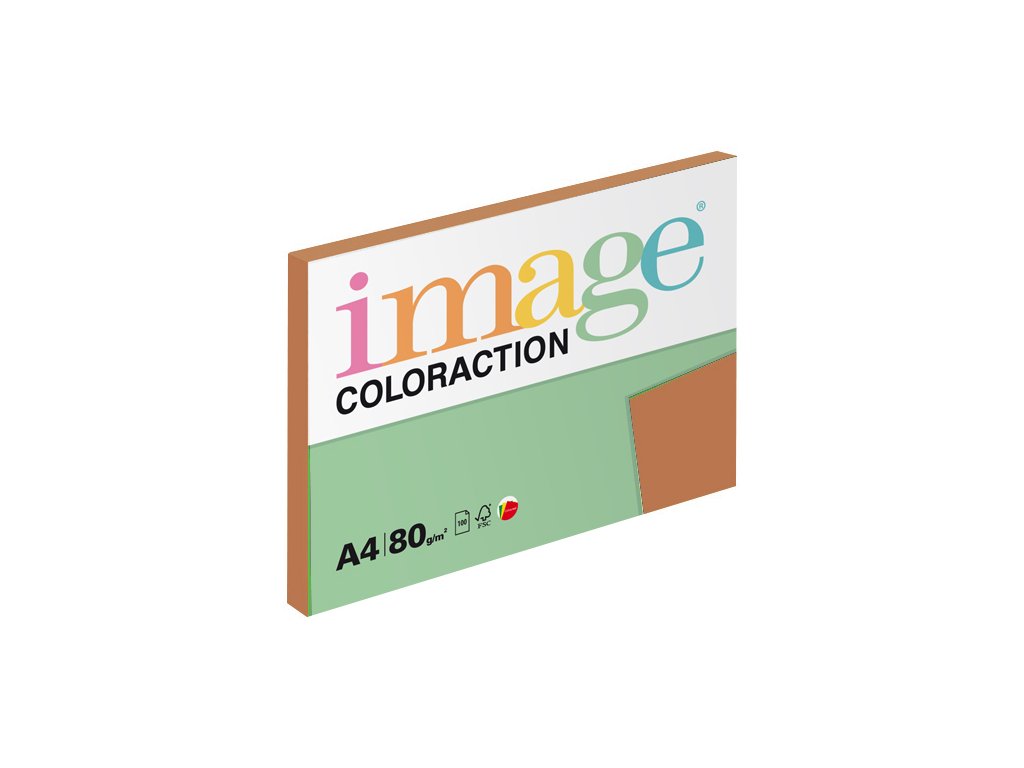 Papír barevný IMAGE COLORACTION A4/80g - hnědá / 100 listů