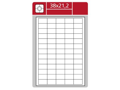 Etiketa SK LABEL Plus 38 x 21,2 mm A4 - bílá / 100 archů