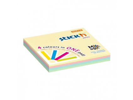 9660 blocky samolepici stick n magic 76 x 76 mm 100 l mix pastelovych barev