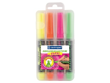 Centropen Highlighter Flexi 8542 / sada 4 ks