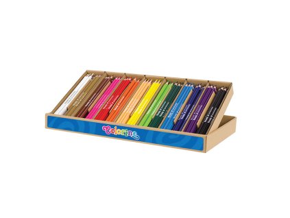 10197 colorino pastelky trojhranne kartonovy box 12x14 barev 168 ks