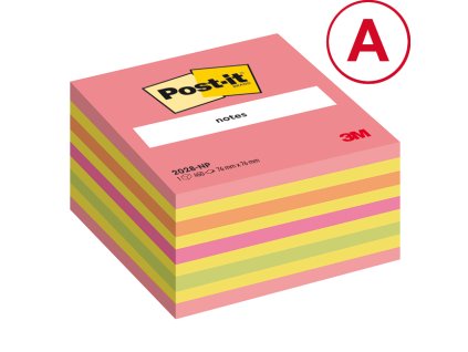 Bloček samolepicí Post-it 76x76 mm  450 l - barvy lollipop (2028NP)