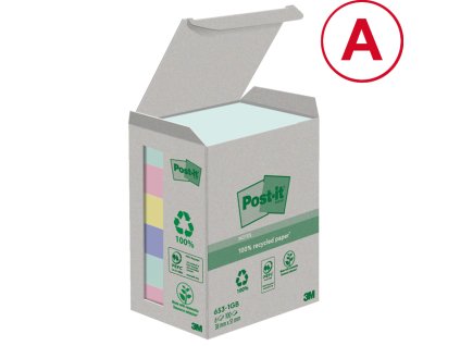 Bloček samolepicí Post-it NATURE 38 x 51 mm - pastelové barvy / 6 x 100 listů