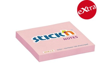 Bloček samolepicí STICK 'N 76 x 76 mm, 100 l - pastelově růžová