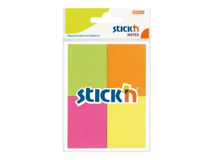 Bloček samolepící STICK´N 38 x 51 mm - mix neon barev / 4 x 50 ks