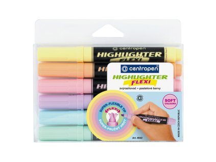 Centropen Highlighter Flexi Soft 8542 / sada 6 ks