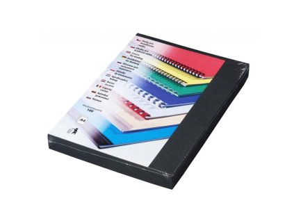 Desky A4 Delta imitace kůže - černá / 100 ks