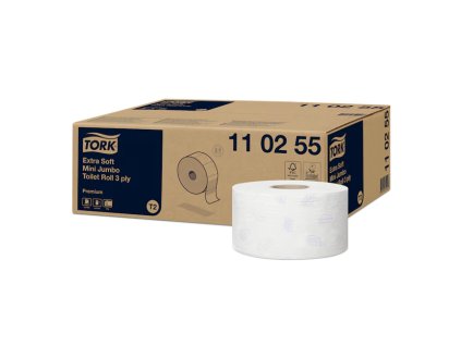Papír toaletní TORK Premium Mini Jumbo 110255 3 vrstvý, 10 cm x 120 m / bal. 12 ks-(110255)