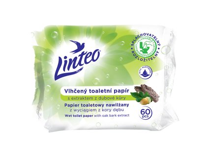 Papír toaletní vlhčený LINTEO s dubovou kůrou / 60 ks
