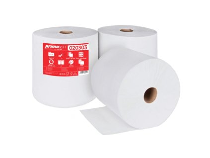 Průmyslová papírová utěrka v roli Primasoft - bílá (020303)