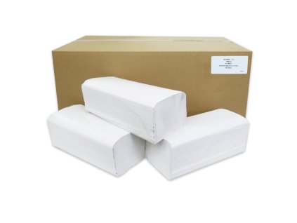 Ručníky papírové "ZZ" 25x23 cm 2 vrstvý recykl - bílý 3000 ks (743000)