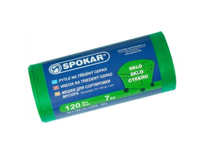 Sáčky na tříděný odpad 120 litrů - zelené / 8  ks