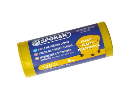 Sáčky na tříděný odpad 120 litrů - žluté / 8 ks
