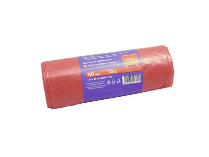 Sáčky na tříděný odpad 60x80, 60 litrů - červené / 10 ks