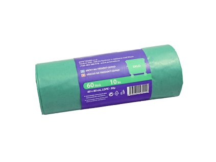 Sáčky na tříděný odpad 60x80, 60 litrů - zelené / 10 ks