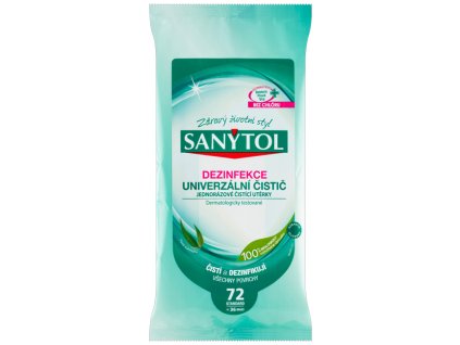 Utěrky čisticí jednorázové SANYTOL - eukalyptus / 36 ks