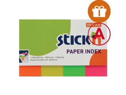 Záložky samolepicí papírové STICK 'N 50 x 20 mm / 4 x 50 ks