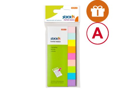 Záložky samolepicí papírové STICK'N 50 x 12 mm / 9 x 50 ks