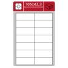 Etiketa SK LABEL Plus 105 x 42,3 mm A4 - bílá / 100 archů