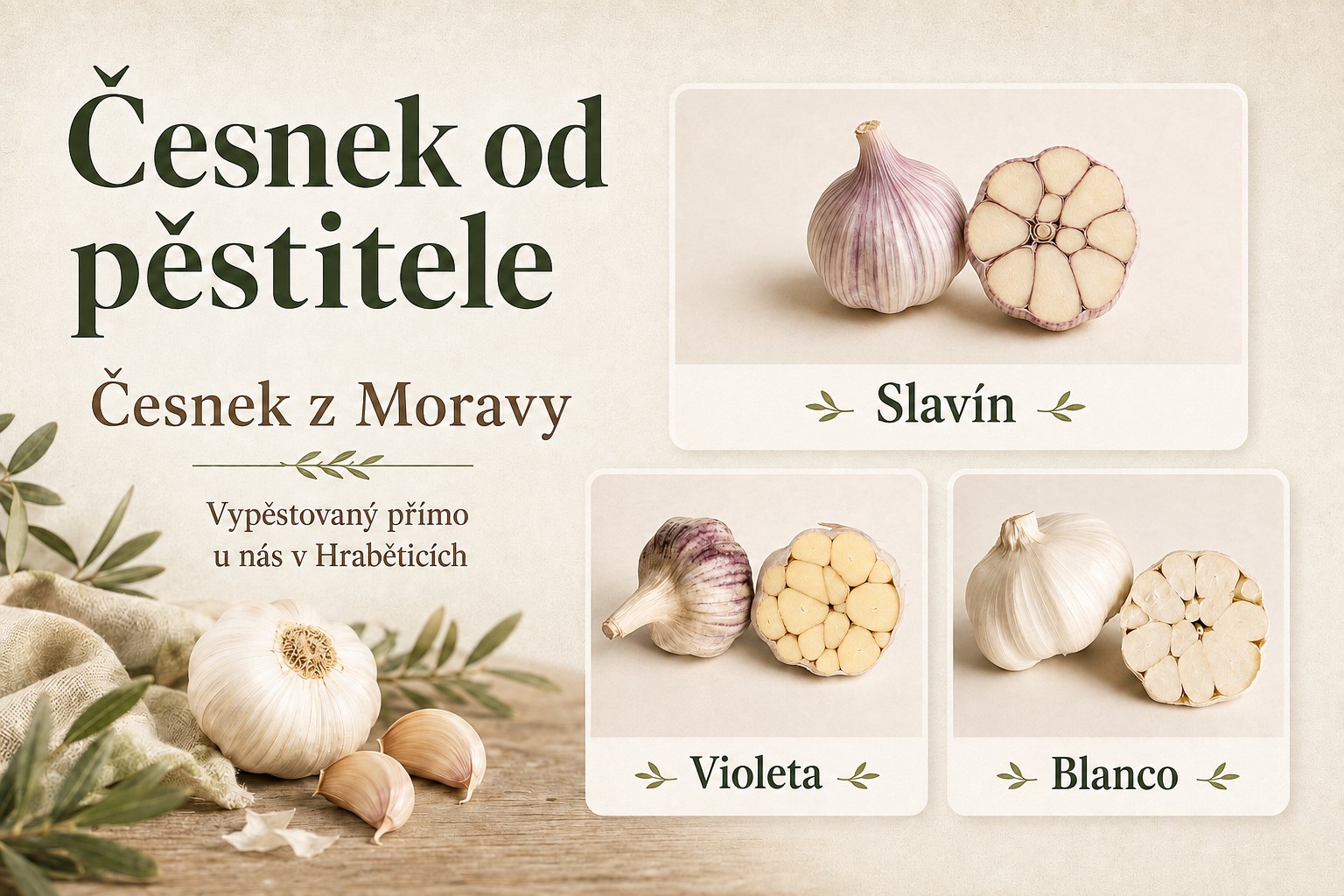moravský ostrý česnek slavín