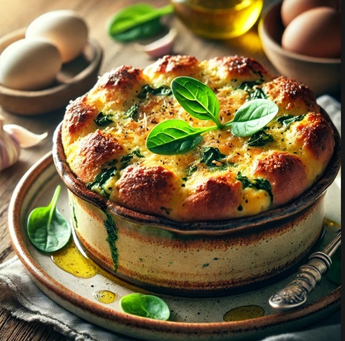 Velikonoční nádivka na slano: Sýrová bomba se špenátem a česnekovým olejem