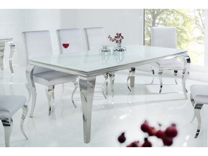 Moderní jídelní stůl - Barocco, stříbrný, velký