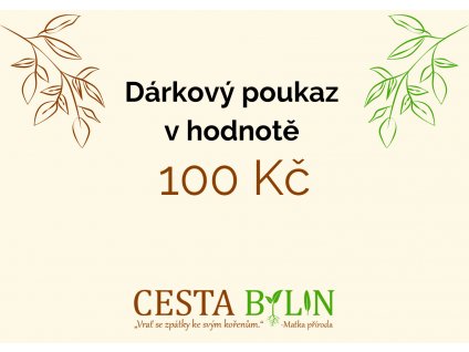 Dárkový poukaz v hodnotě 100 Kč