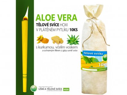 Tělové svíce HOXI s ALOE VERA v plátěném pytlíku 10ks Hoxi